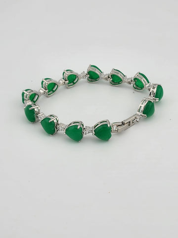 Radiant Jade Hearts Bracelet – A Colorful Symbol of Love & Harmony