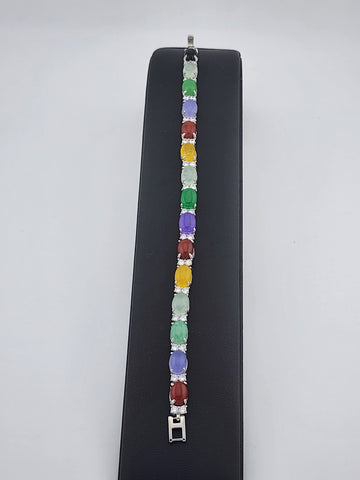 Soft Strength – Oval Jade & Agate Bracelet with Delicate Gemstones