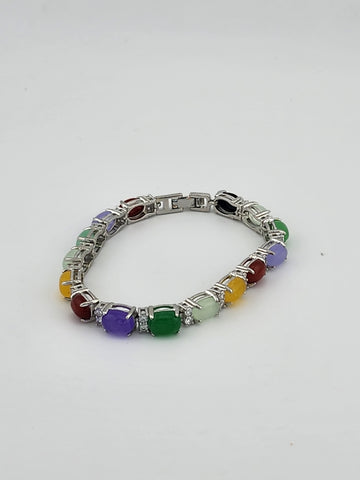 Soft Strength – Oval Jade & Agate Bracelet with Delicate Gemstones
