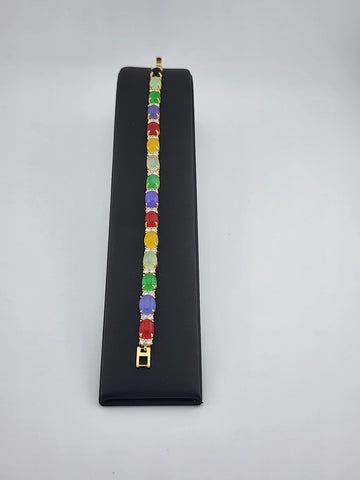 Soft Strength – Oval Jade & Agate Bracelet with Delicate Gemstones