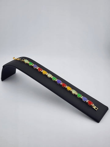Soft Strength – Oval Jade & Agate Bracelet with Delicate Gemstones