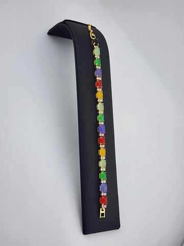 Soft Strength – Oval Jade & Agate Bracelet with Delicate Gemstones