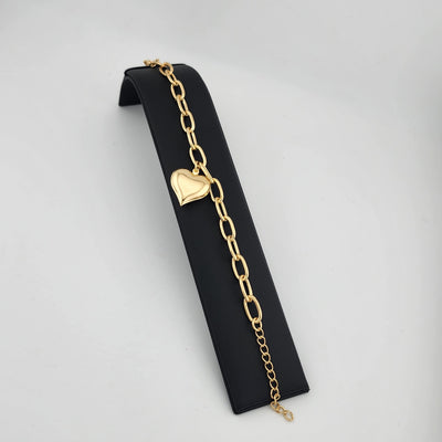 Luxe Love – Dainty 18K Gold Filled Heart Bracelet for Her