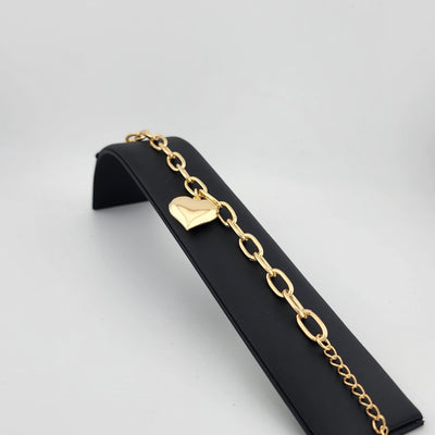 Luxe Love – Dainty 18K Gold Filled Heart Bracelet for Her