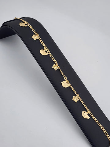 Flight of Grace – Dainty 18K Gold Filled Anklet with Bird & Butterfly Charms