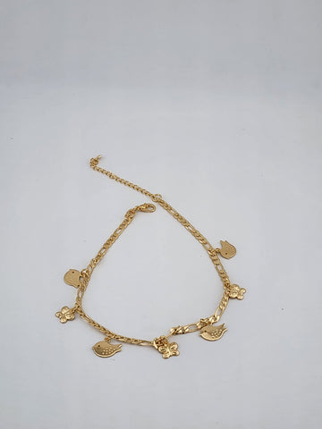 Flight of Grace – Dainty 18K Gold Filled Anklet with Bird & Butterfly Charms