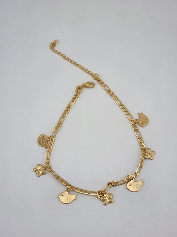Flight of Grace – Dainty 18K Gold Filled Anklet with Bird & Butterfly Charms