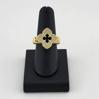 Brand New Gold Color  Clover Brass Ring