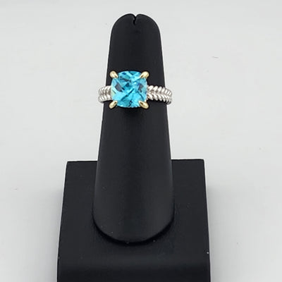 Sterling Silver 925 Ring with Baby Blue Gemstone – Fresh, Elegant, and Brand New