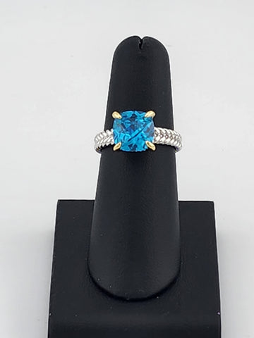 Sterling Silver 925 Ring with Blue Gemstone – Fresh, Elegant, and Brand New