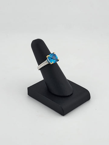 Sterling Silver 925 Ring with Blue Gemstone – Fresh, Elegant, and Brand New