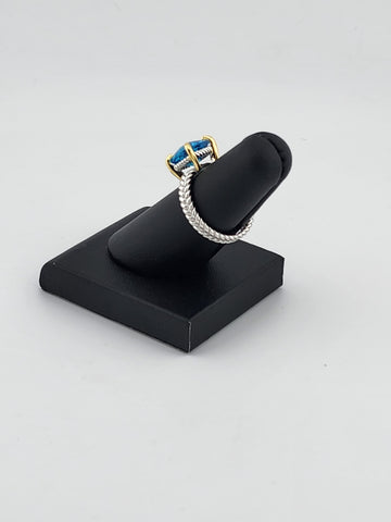 Sterling Silver 925 Ring with Blue Gemstone – Fresh, Elegant, and Brand New
