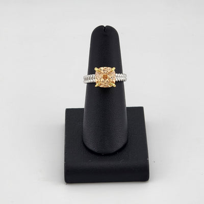 Sterling Silver 925 Ring with Orange Gemstone – Fresh, Elegant, and Brand New