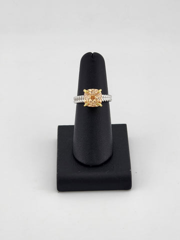 Sterling Silver 925 Ring with Orange Gemstone – Fresh, Elegant, and Brand New