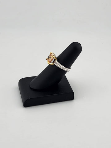 Sterling Silver 925 Ring with Orange Gemstone – Fresh, Elegant, and Brand New