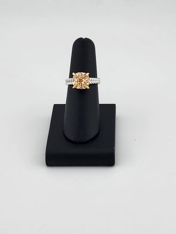 Sterling Silver 925 Ring with Orange Gemstone – Fresh, Elegant, and Brand New
