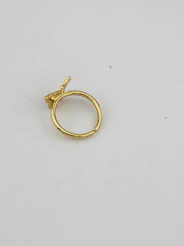 Delicate Pink Butterfly Brass Ring – Trendy Gift for Her
