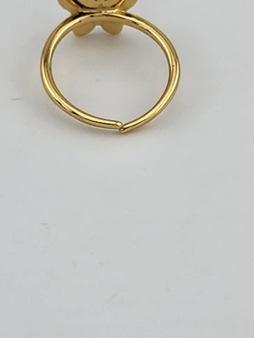 Delicate Blue Butterfly Brass Ring – Trendy Gift for Her