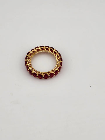 Sterling Silver 925 Twist Ring with Multi Red Gemstones – Bold & Elegant Design