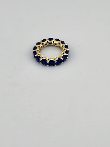 Sterling Silver 925 Twist Ring with Multi Blue Gemstones – Bold & Elegant Design