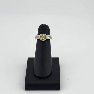 Sterling Silver 925 Ring with Yellow & White CZ Stones – Bright, Elegant, and New