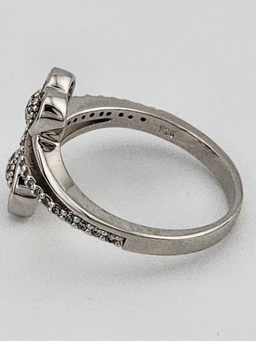 Sterling Silver 925 Double Heart Ring – Sparkling CZ Accents, Brand New Design