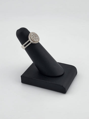 Sterling Silver 925 Ring – Elegant Round Design with Sparkling CZ Stones, Brand New
