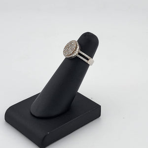 Sterling Silver 925 Ring – Elegant Round Design with Sparkling CZ Stones, Brand New