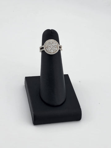 Sterling Silver 925 Ring – Elegant Round Design with Sparkling CZ Stones, Brand New