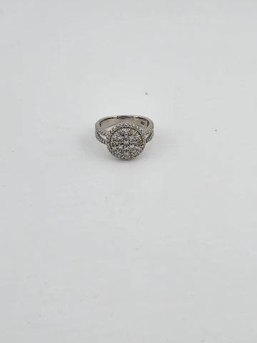 Sterling Silver 925 Ring – Elegant Round Design with Sparkling CZ Stones, Brand New