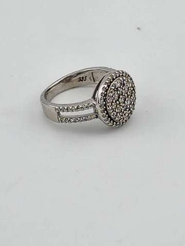 Sterling Silver 925 Ring – Elegant Round Design with Sparkling CZ Stones, Brand New