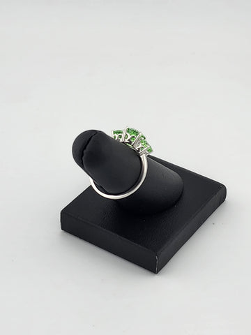 Triple Green Gemstone Ring in 925 Sterling Silver – Classic Style, Modern Shine