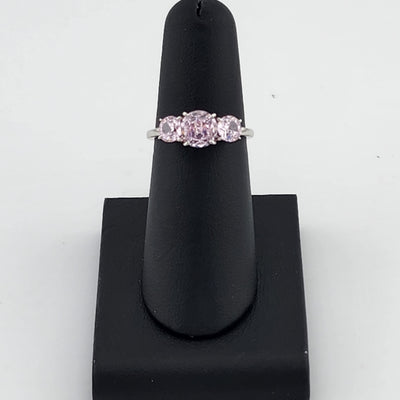 Triple Pink Gemstone Ring in 925 Sterling Silver – Classic Style, Modern Shine