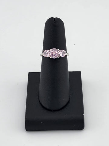 Triple Pink Gemstone Ring in 925 Sterling Silver – Classic Style, Modern Shine