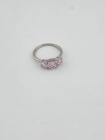Triple Pink Gemstone Ring in 925 Sterling Silver – Classic Style, Modern Shine