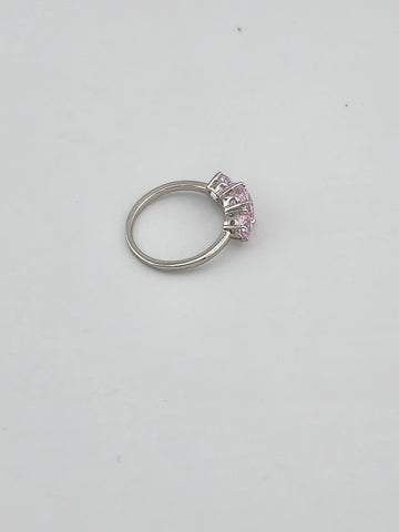 Triple Pink Gemstone Ring in 925 Sterling Silver – Classic Style, Modern Shine