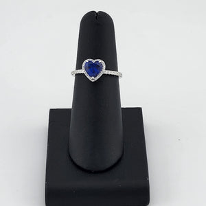 Dazzling Blue Heart Gemstone Ring in Solid 925 Sterling Silver – Perfect Gift for Her