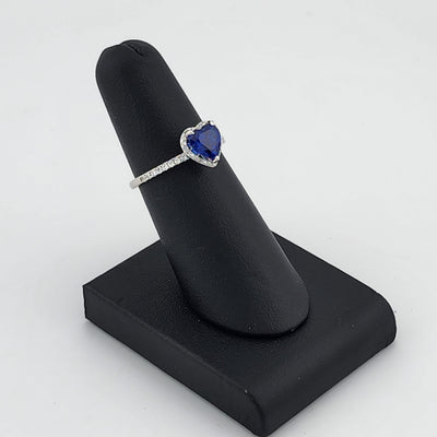 Dazzling Blue Heart Gemstone Ring in Solid 925 Sterling Silver – Perfect Gift for Her