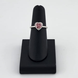 Dazzling Pink Heart Gemstone Ring in Solid 925 Sterling Silver – Perfect Gift for Her