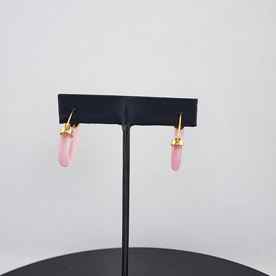 Rosy Vibes – Pink Agate Meets Brass Earrings
