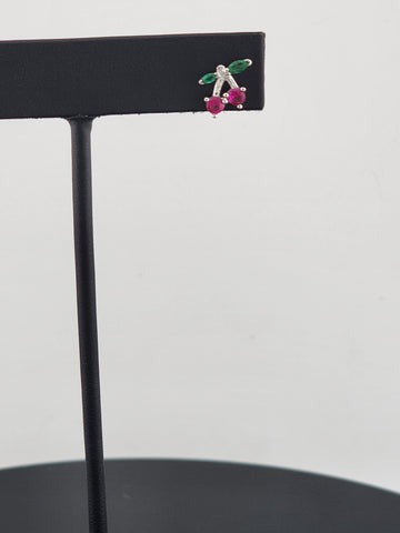 925 Silver Cherry Earrings – Whimsical & Elegant