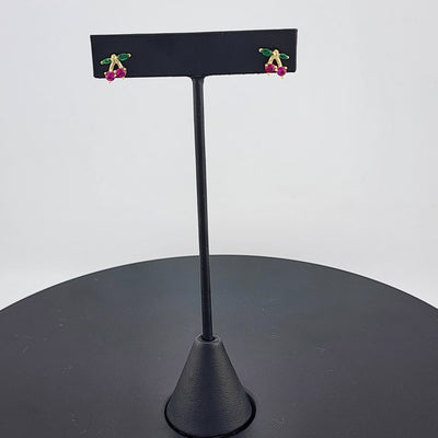 925 Silver Cherry Earrings – Whimsical & Elegant