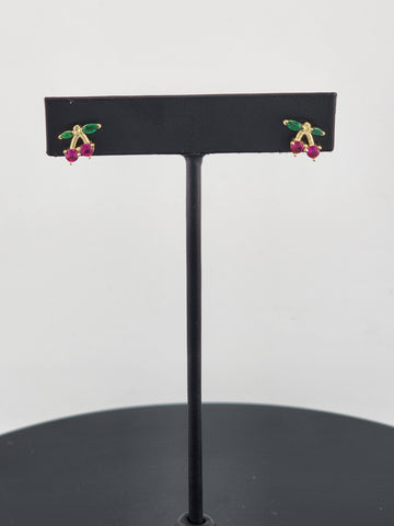 925 Silver Cherry Earrings – Whimsical & Elegant