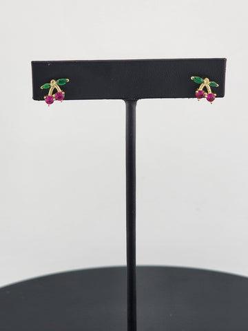 925 Silver Cherry Earrings – Whimsical & Elegant