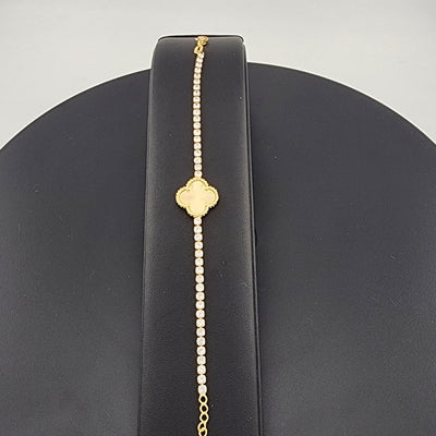 Lucky Clover Bracelet – Brazilian 18K Gold Filled with CZ Sparkle