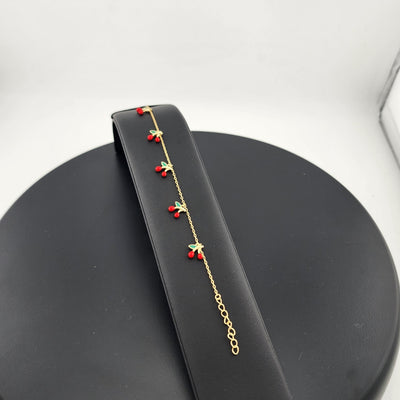 Sterling Silver Multi Cherries Bracelet – Sweet & Stylish Fruit Jewelry