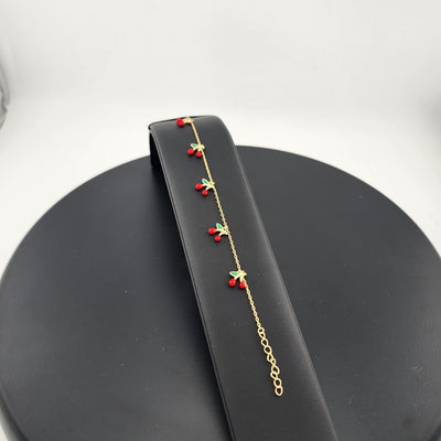 Sterling Silver Multi Cherries Bracelet – Sweet & Stylish Fruit Jewelry