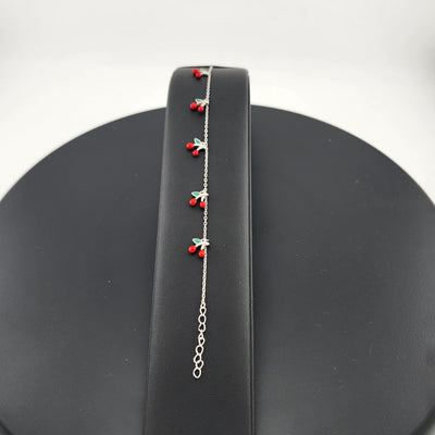 Sterling Silver Multi Cherries Bracelet – Sweet & Stylish Fruit Jewelry