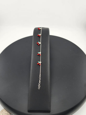 Sterling Silver Multi Cherries Bracelet – Sweet & Stylish Fruit Jewelry
