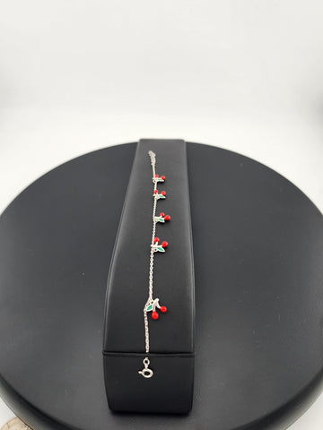 Sterling Silver Multi Cherries Bracelet – Sweet & Stylish Fruit Jewelry